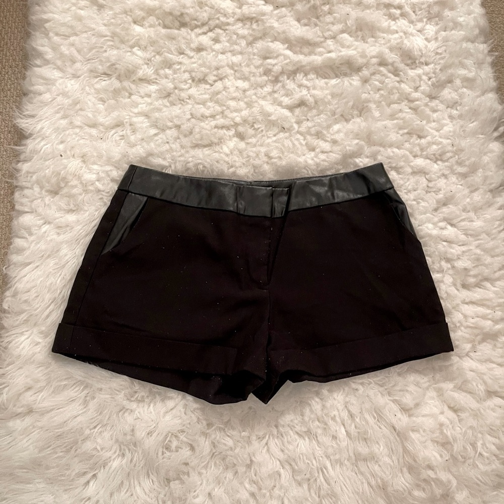 Black Faux Leather Shorts
